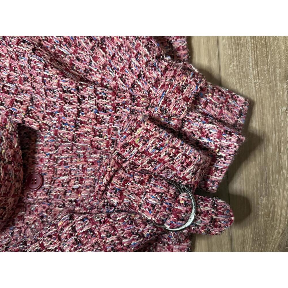 NWT! Belle & Bloom Power Over Me Tweed Jacket in Red Size Medium - Picture 7 of 9